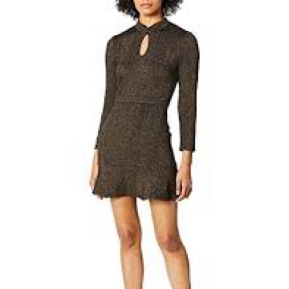 NWT ALI & JAY Black Long Sleeve Herringbone Dress size L